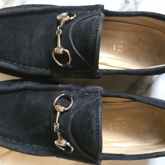 Gucci Black Suede Horsebit Loafers - Picture 4 of 9